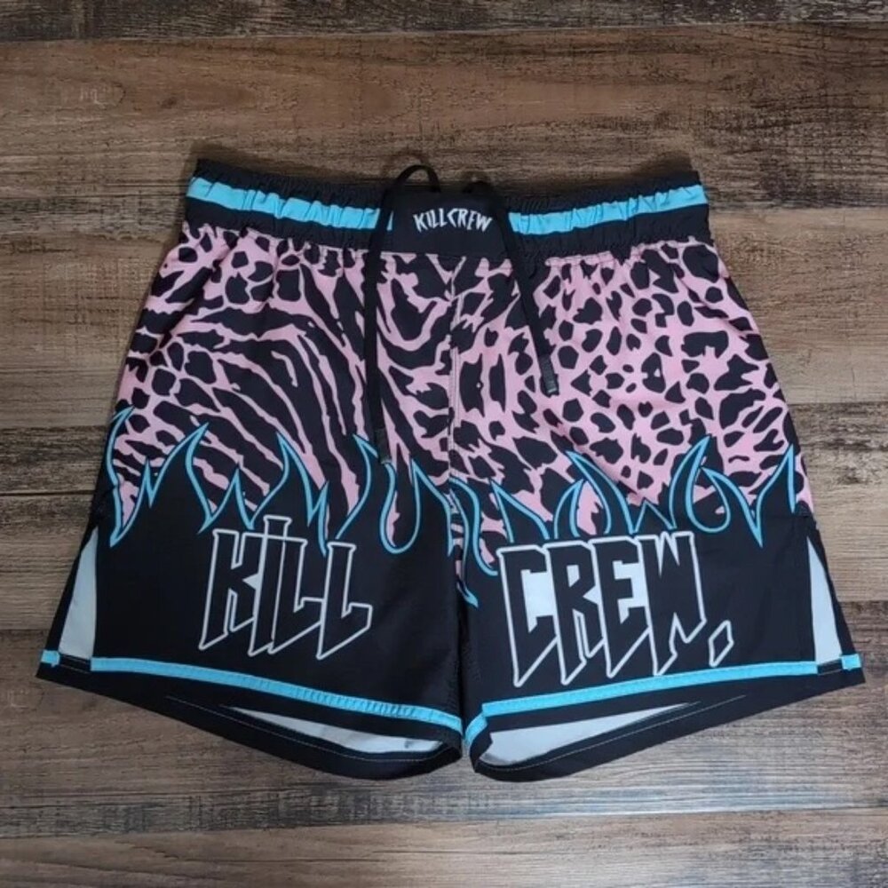 Kill Crew Porrada Series Muay Thai Fight Shorts Size Large Mid Thigh Cut